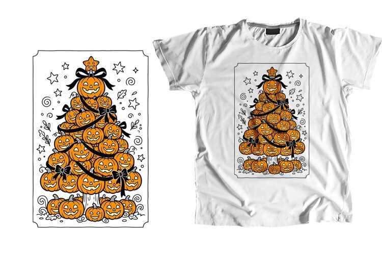 Jack o Lantern Stack Creepmas Tree Bows PNG example image 1