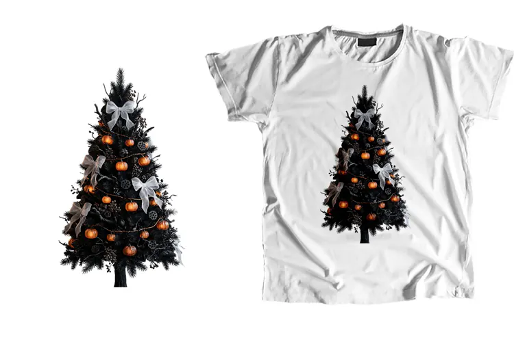Gothic Black Creepmas Tree Pumpkin Sheer Bows PNG