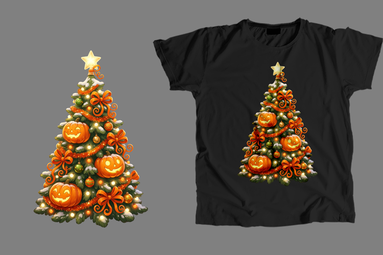 Cute Pumpkin Creepmas Tree Orange Bows PNG