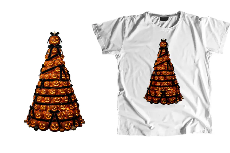 Gothic Jack O Lantern Pumpkin Christmas Tree PNG Sublimation