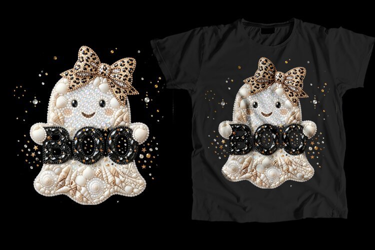 Seashell Ghost Boo T-Shirt PNG 300 DPI example image 1