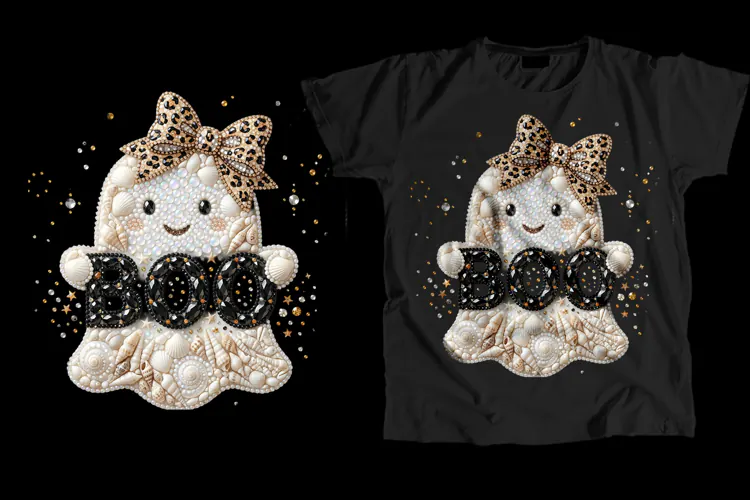 Seashell Ghost Boo T-Shirt PNG 300 DPI