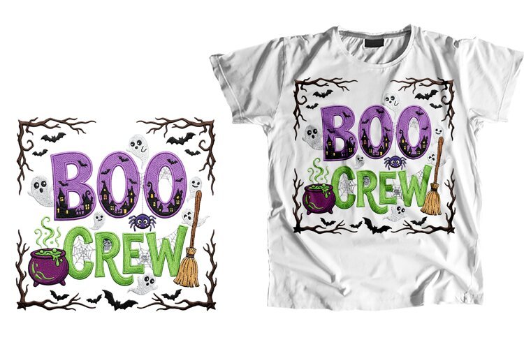 Boo Crew Halloween T-Shirt PNG Sublimation Art example image 1