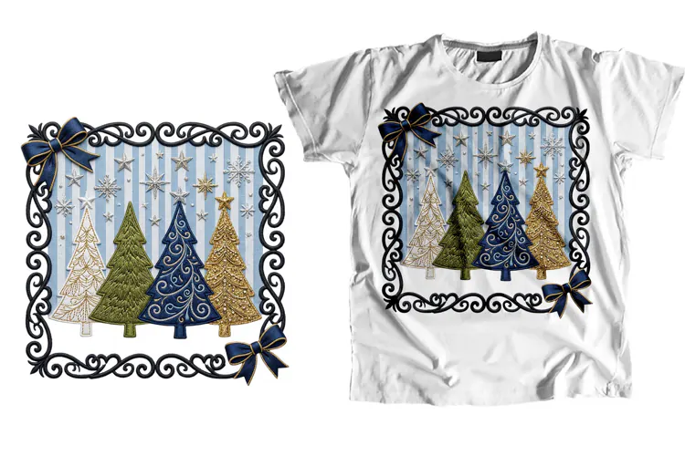Christmas Trees T-Shirt PNG Sublimation Design