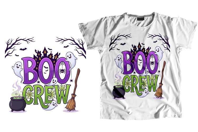 Boo Crew Halloween T-Shirt PNG Sublimation Art example image 1