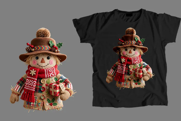 Christmas Scarecrow Doll T-Shirt Sublimation PNG