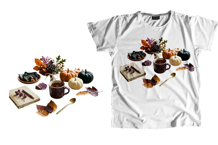 Cozy Fall Coffee Pumpkin T-Shirt PNG 300 DPI