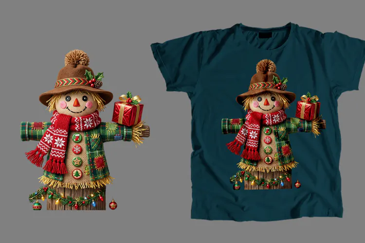Christmas Scarecrow T-Shirt Sublimation PNG 300 DPI