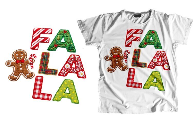Fa La La Gingerbread T-Shirt Sublimation PNG Design example image 1