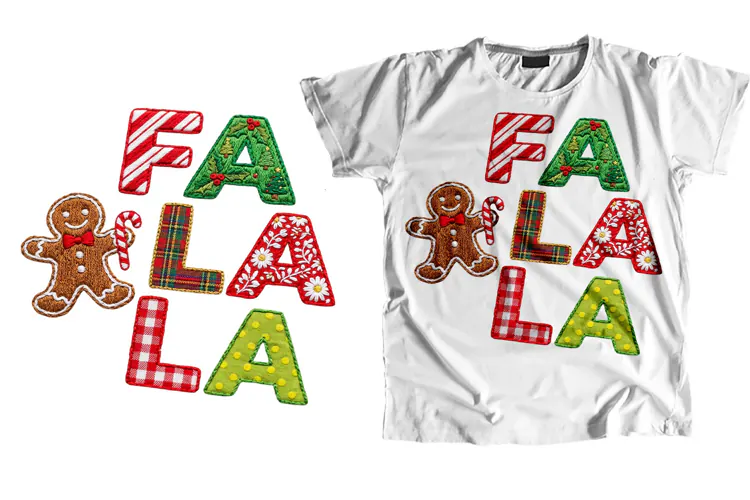 Fa La La Gingerbread T-Shirt Sublimation PNG Design