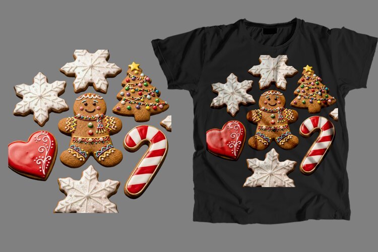 Christmas Cookies T-Shirt Sublimation PNG 300 DPI example image 1