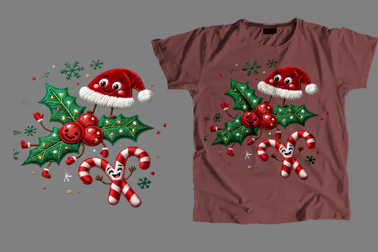 Cute Christmas Characters T-Shirt PNG Sublimation Design