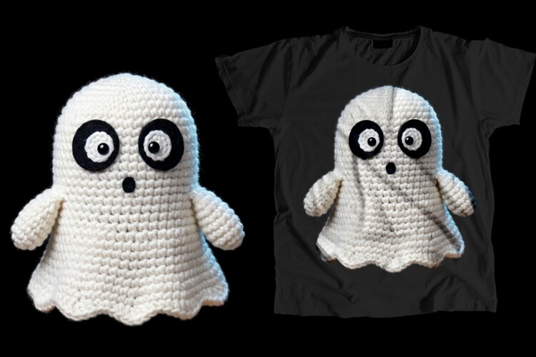Crochet Ghost T-Shirt PNG example image 1