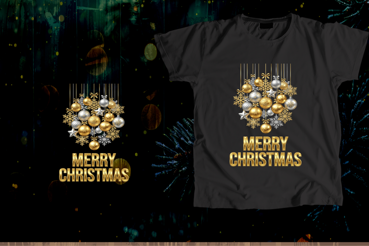 Gold Silver Christmas Ornaments Merry Christmas Art