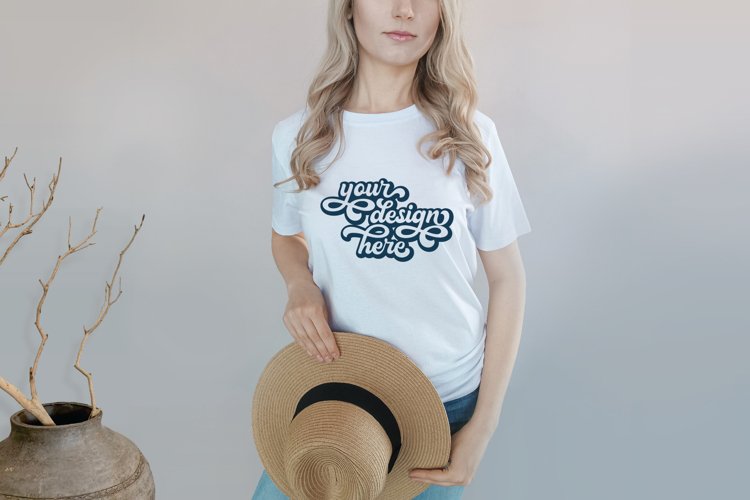 White Tshirt Mockup Image 12