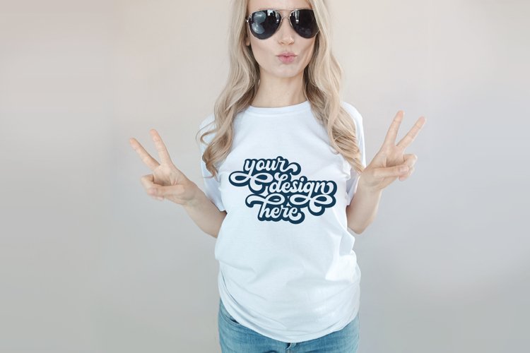 White Tshirt Mockup Image 21