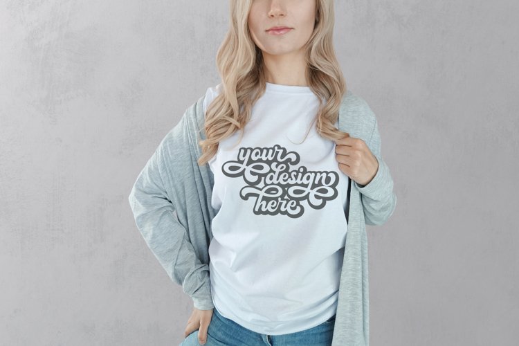 White Tshirt Mockup Image 21