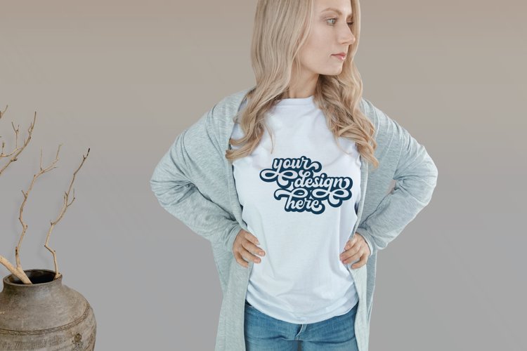 White Tshirt Mockup Image 6