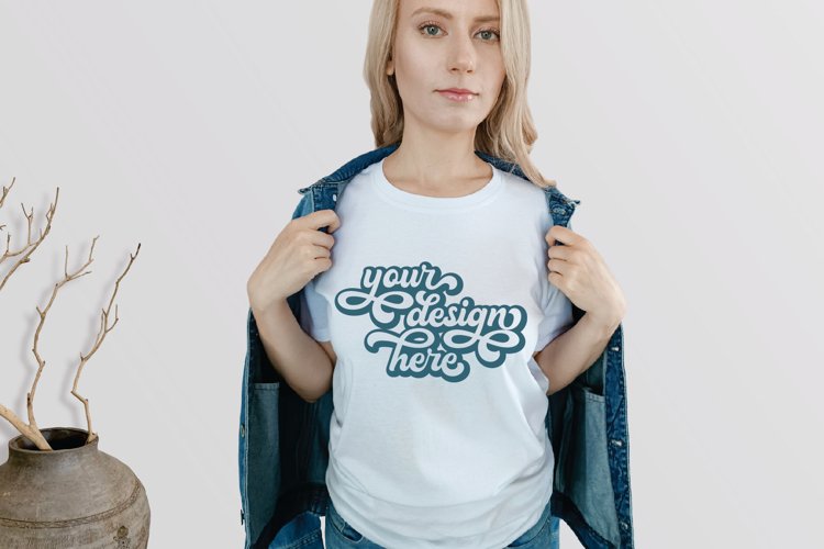 White Tshirt Mockup Image 18