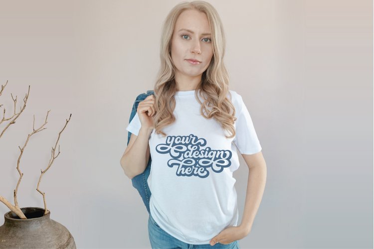 White Tshirt Mockup Image 13
