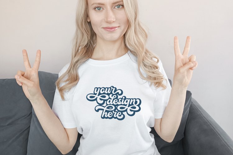 White Tshirt Mockup Image 17