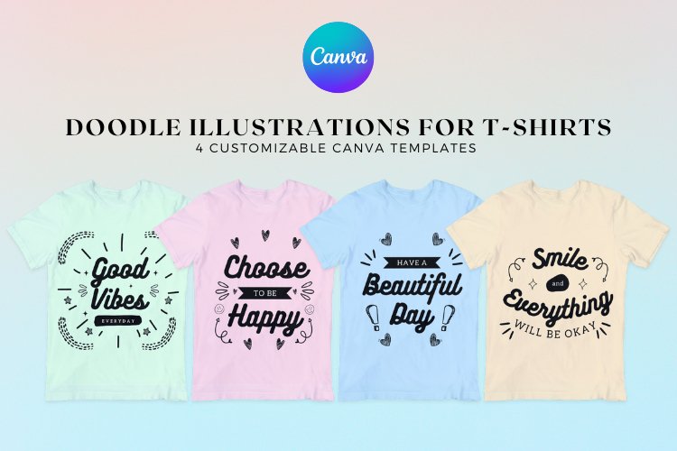 Doodle Illustrations for T-Shirts Canva Template