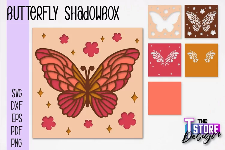 Butterfly Shadowbox SVG | Paper Cut Files | Paper Butterfly