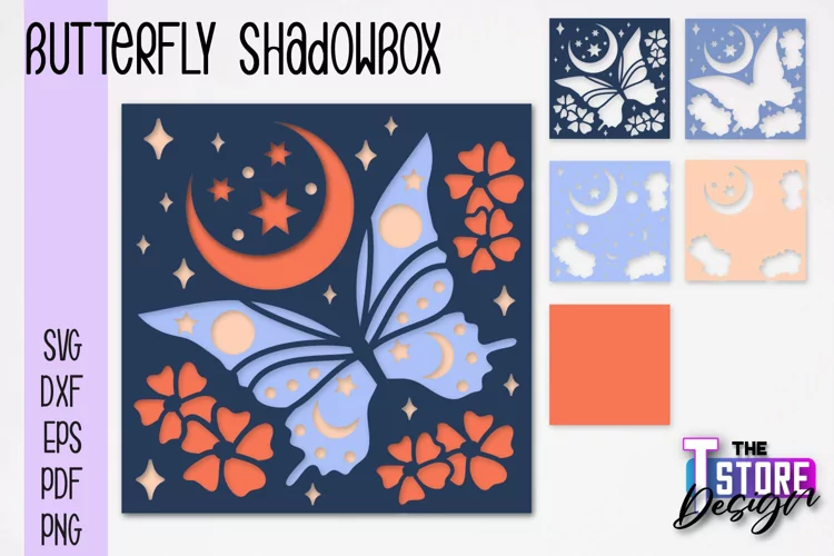Butterfly Shadowbox SVG | Paper Cut Files | Paper Butterfly
