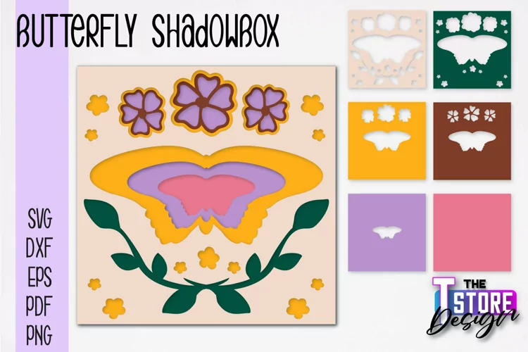 Butterfly Shadowbox SVG | Paper Cut Files | Paper Butterfly