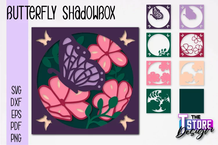 Butterfly Shadowbox SVG | Paper Cut Files | Paper Butterfly