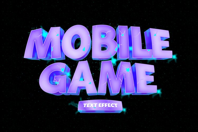 Dynamic 3D Mobile Game Text Effect for Adobe Illustrator example image 1