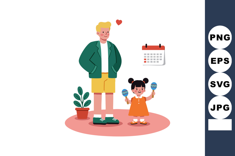 Father and daughter spending quality time together with mara