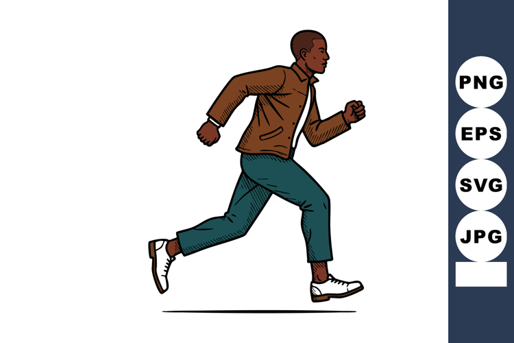 Running Man Clipart Image 3