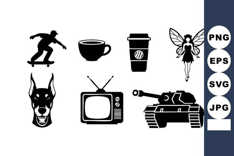 Skateboarder coffee cup takeaway fairy dog head television t