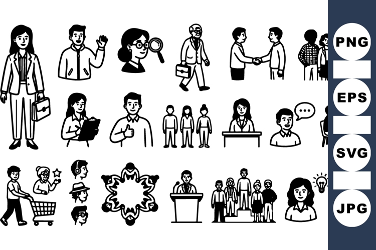 Business People Icon Clipart Bundle For Presentations