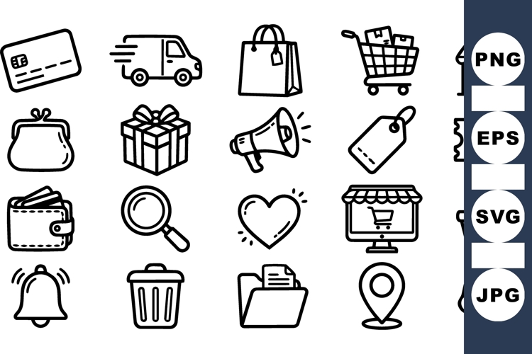 Minimal Ecommerce Icon Set For Online Shops