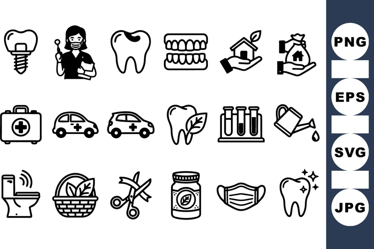 Dental Care Vector Icon Bundle for Health Projects