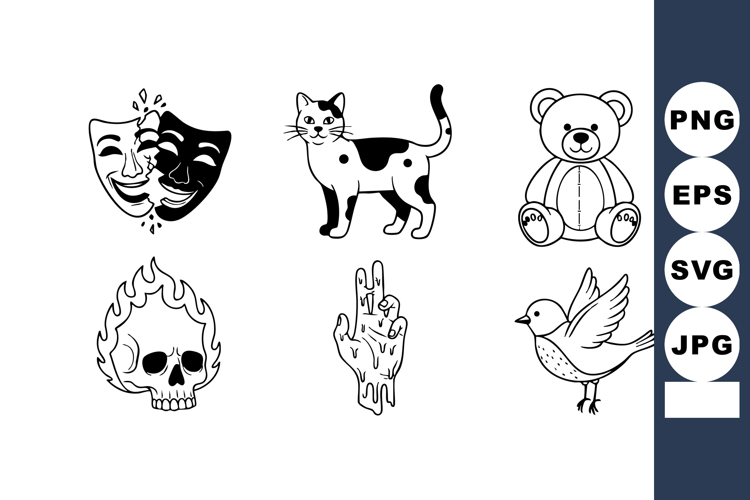 Bear Black And White Clipart Image 8