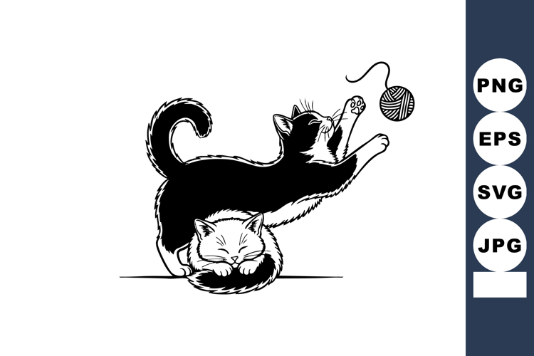 Sleeping Cat Drawing Image 13