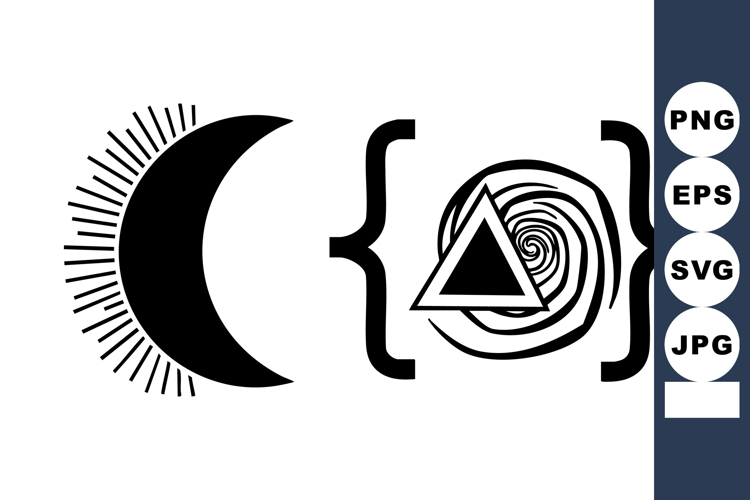 Minimal Crescent Moon Spiral Triangle Design