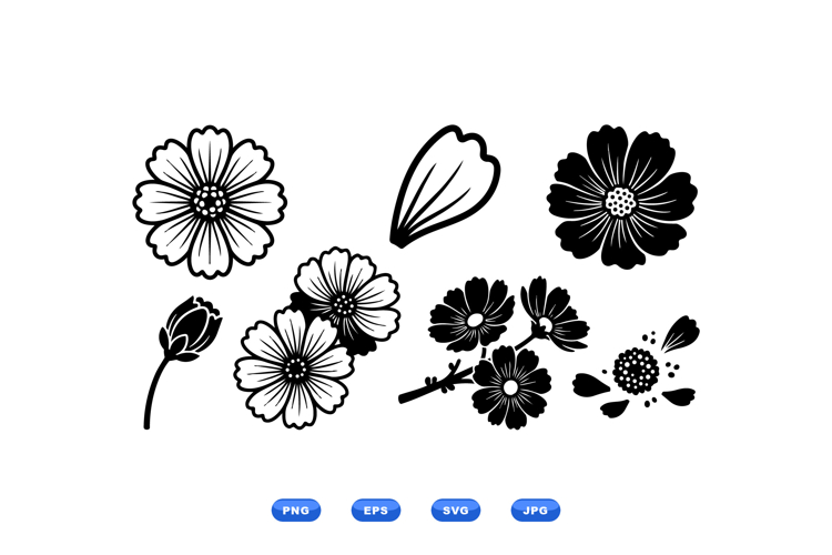 Hand Drawn Floral Clipart For Wedding Invitations