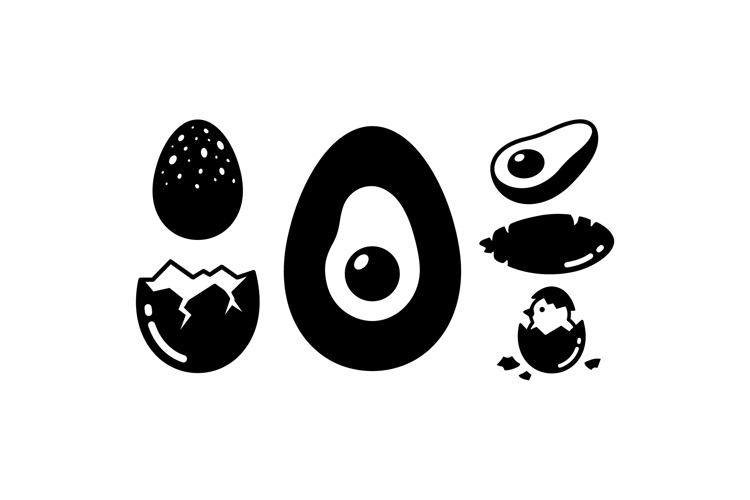 Egg And Avocado Vector Clipart For Printables