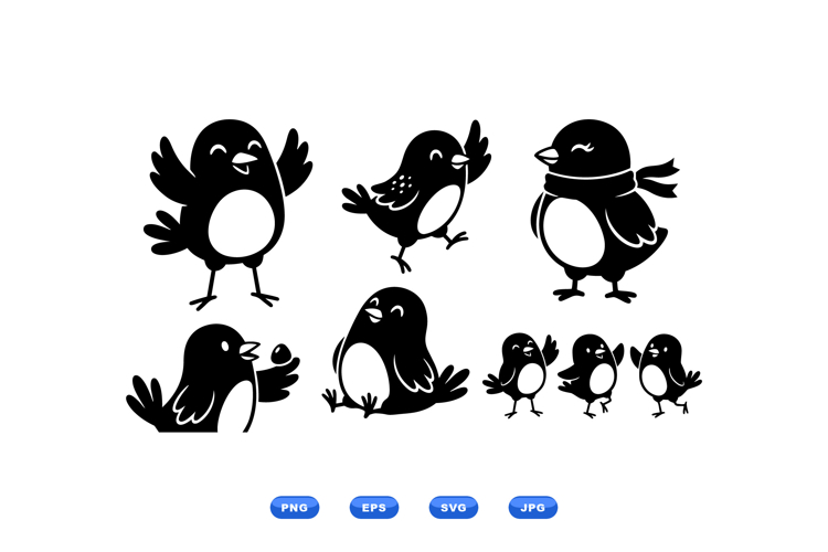Hand Drawn Bird Clipart Kit For Crafts And Printables