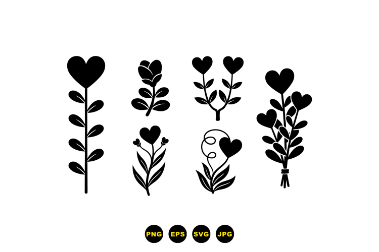 Heart Floral SVG Clipart For Crafts
