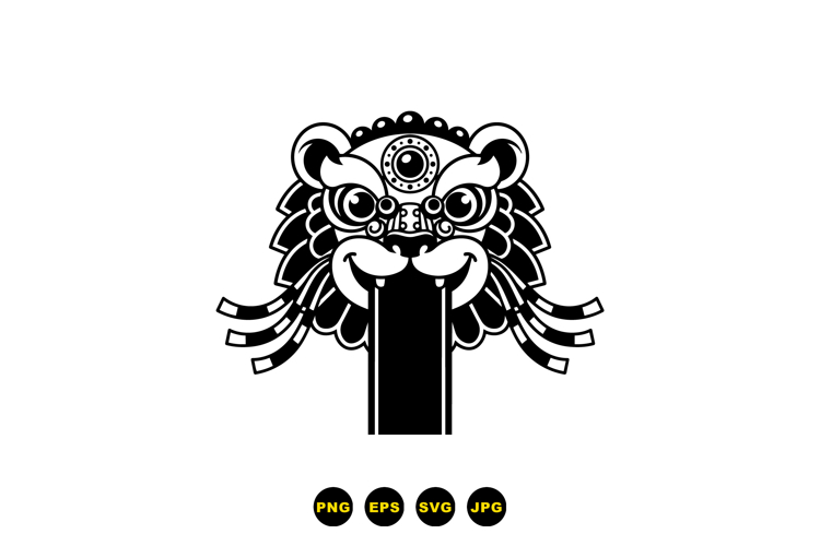 Chinese Lion Head Clipart For Festival Crafts