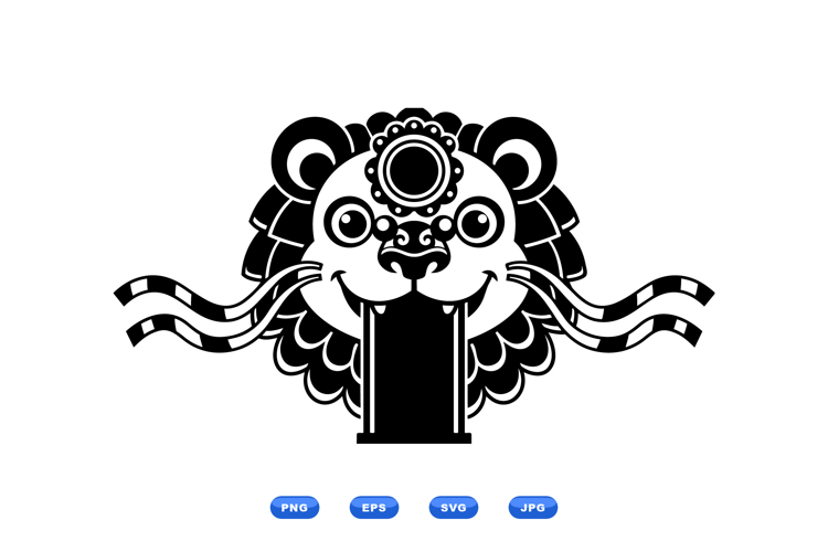 Hand Drawn Lion Dance SVG For Lunar New Year