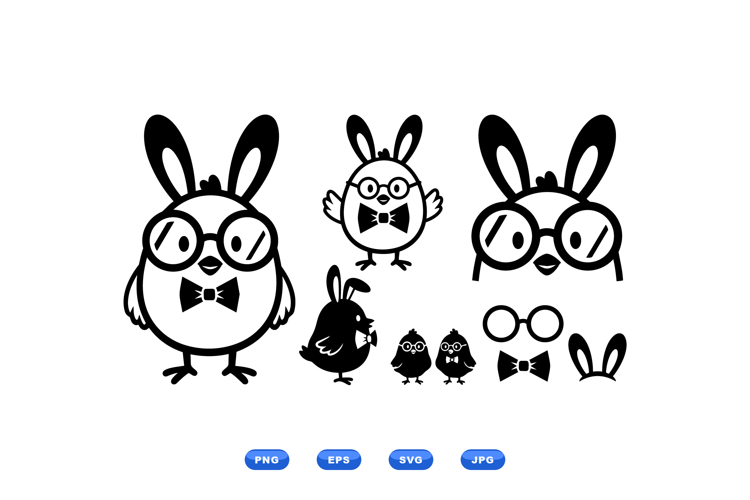 Easter Bunny Chick SVG For Crafts