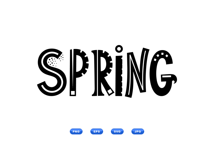 Hand Drawn Spring Typography Floral Clipart