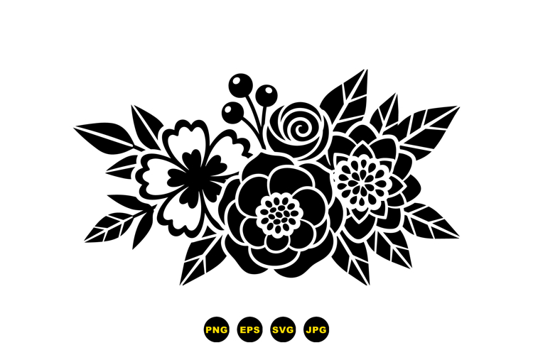 Hand Drawn Floral SVG Clipart For Wedding Invitations
