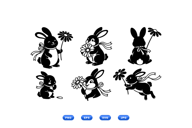 Floral Bunny Svg